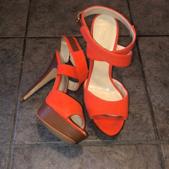 Orange Open Toe Heels - Picture 2 of 2